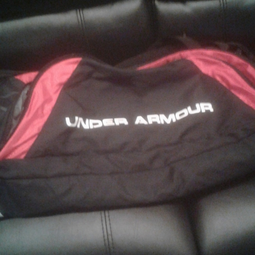 Under Armour Gym Bag. Black , red, and white.